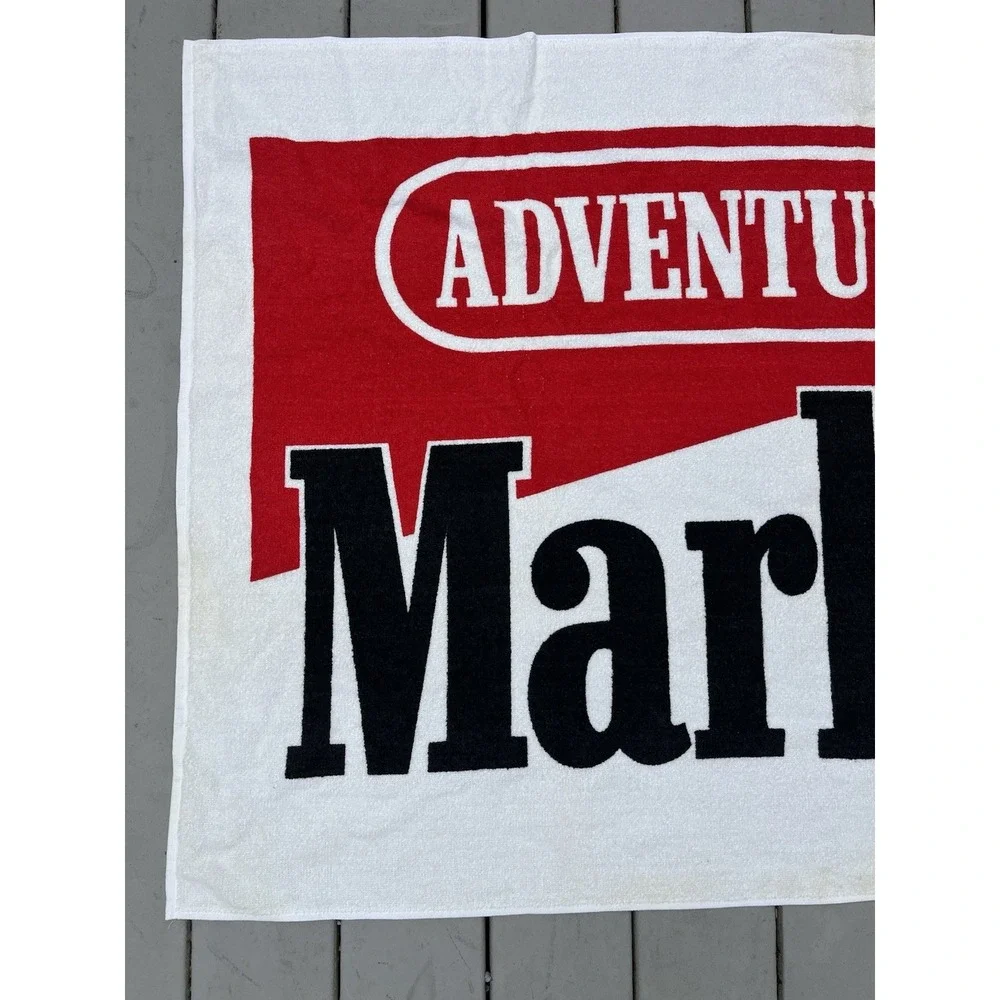 Marlboro Adventure Team‎ Beach Towel 56x35 OSFA Vintage 90s Summer Terry Cloth